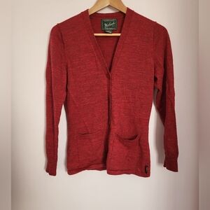 Woolrich Women's Deep Red Cardigan Sweater sz XS